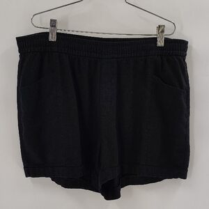 Old Navy Black Linen Blend Lounge Shorts High Waist Size Large With Pockets